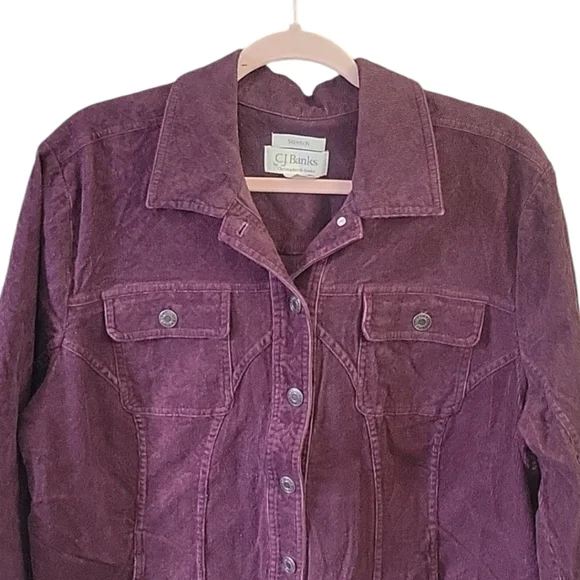 Cj Banks - Stretch Textured Corduroy Purple Jacket - Size X - Picture 2 of 10